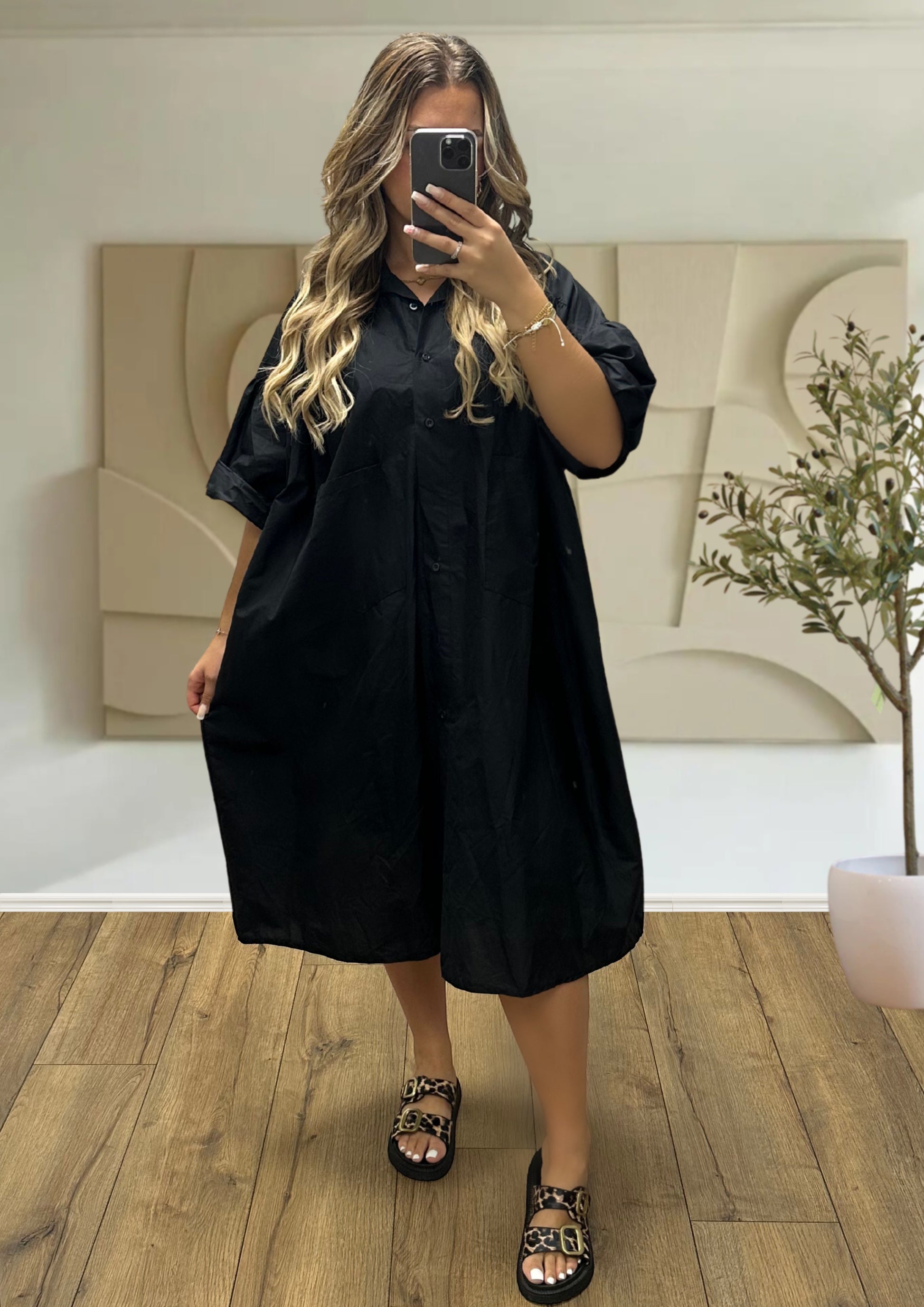 ROBE CHEMISE OVERSIZE NOIR