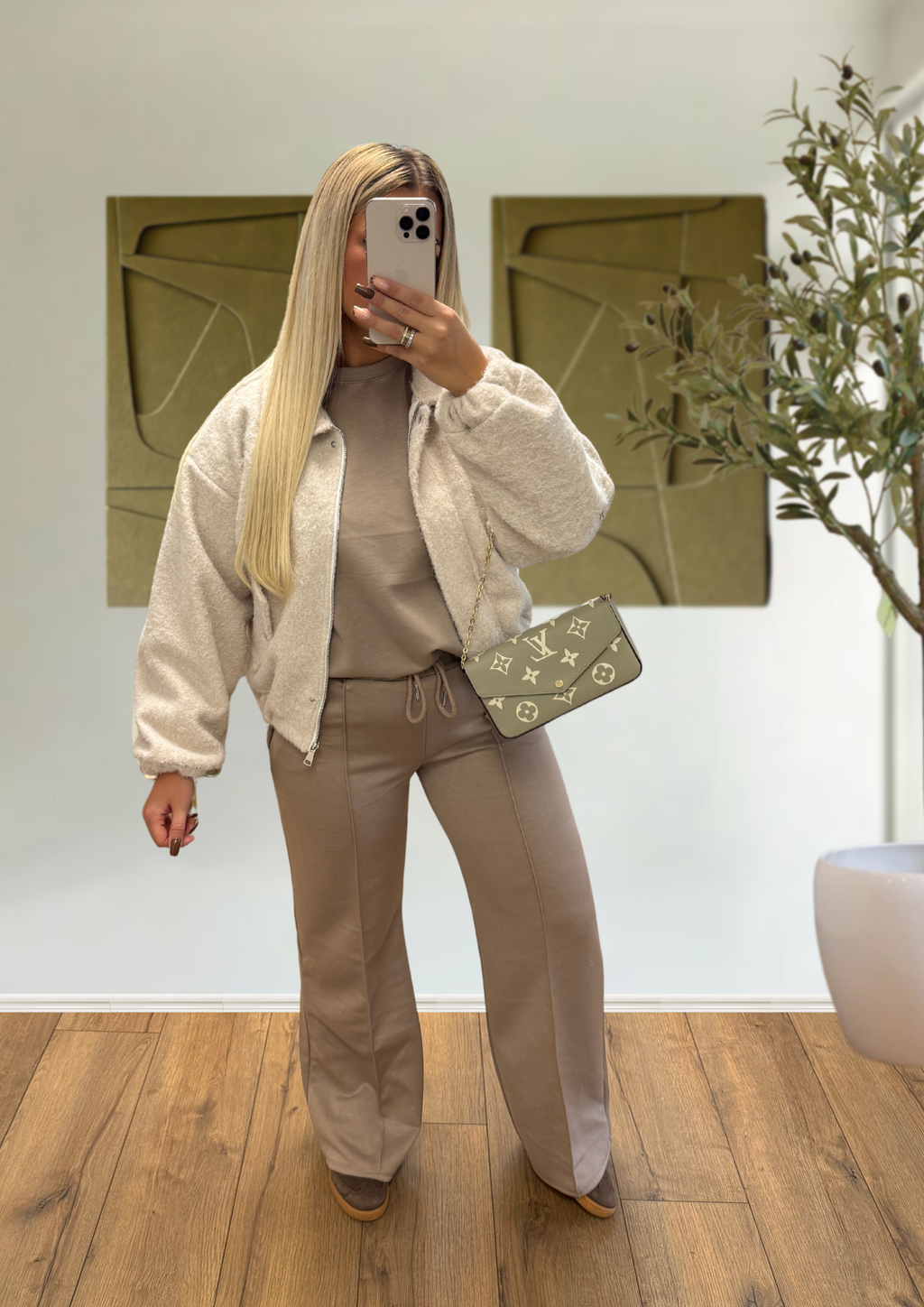 BOMBER LAINE BOUCLER BEIGE