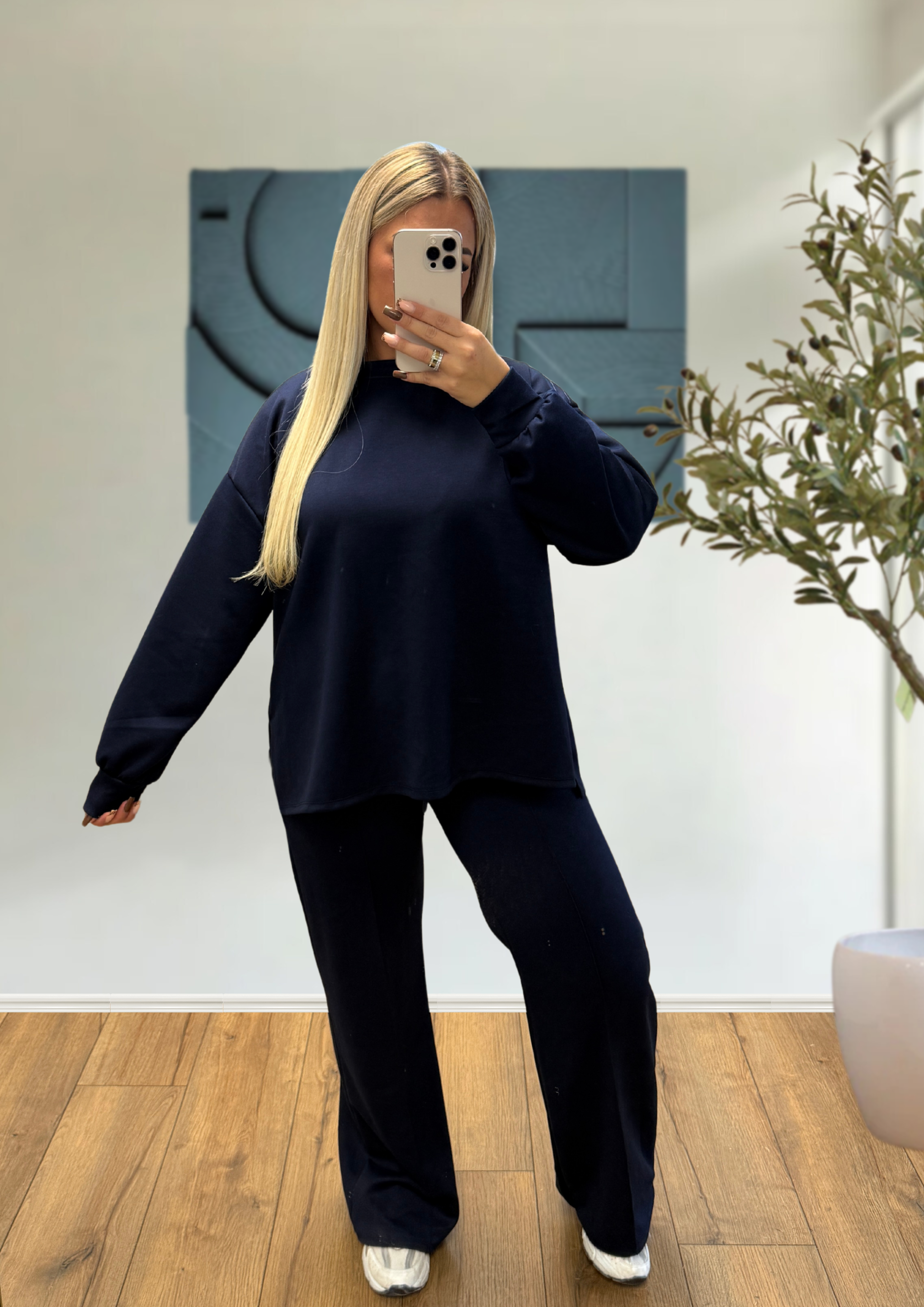 ENSEMBLE OVERSIZE BLEU MARINE