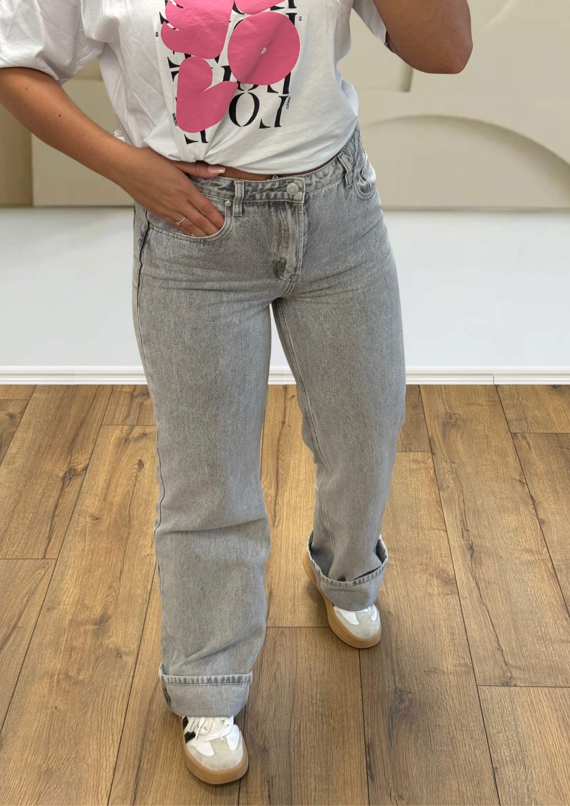 Jeans droit taille haute