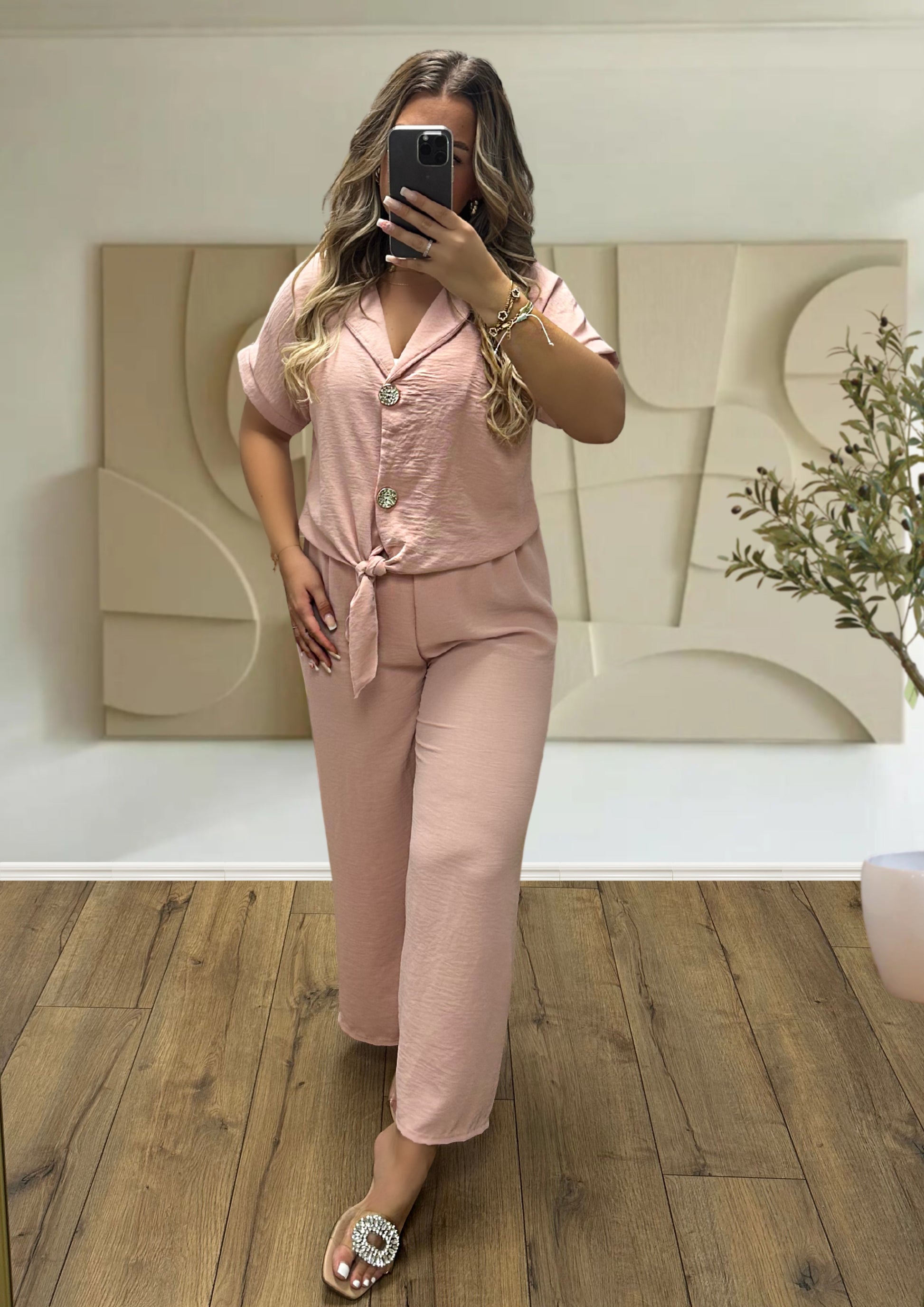 ENSEMBLE A NOUER NOEUD D'OR ROSE