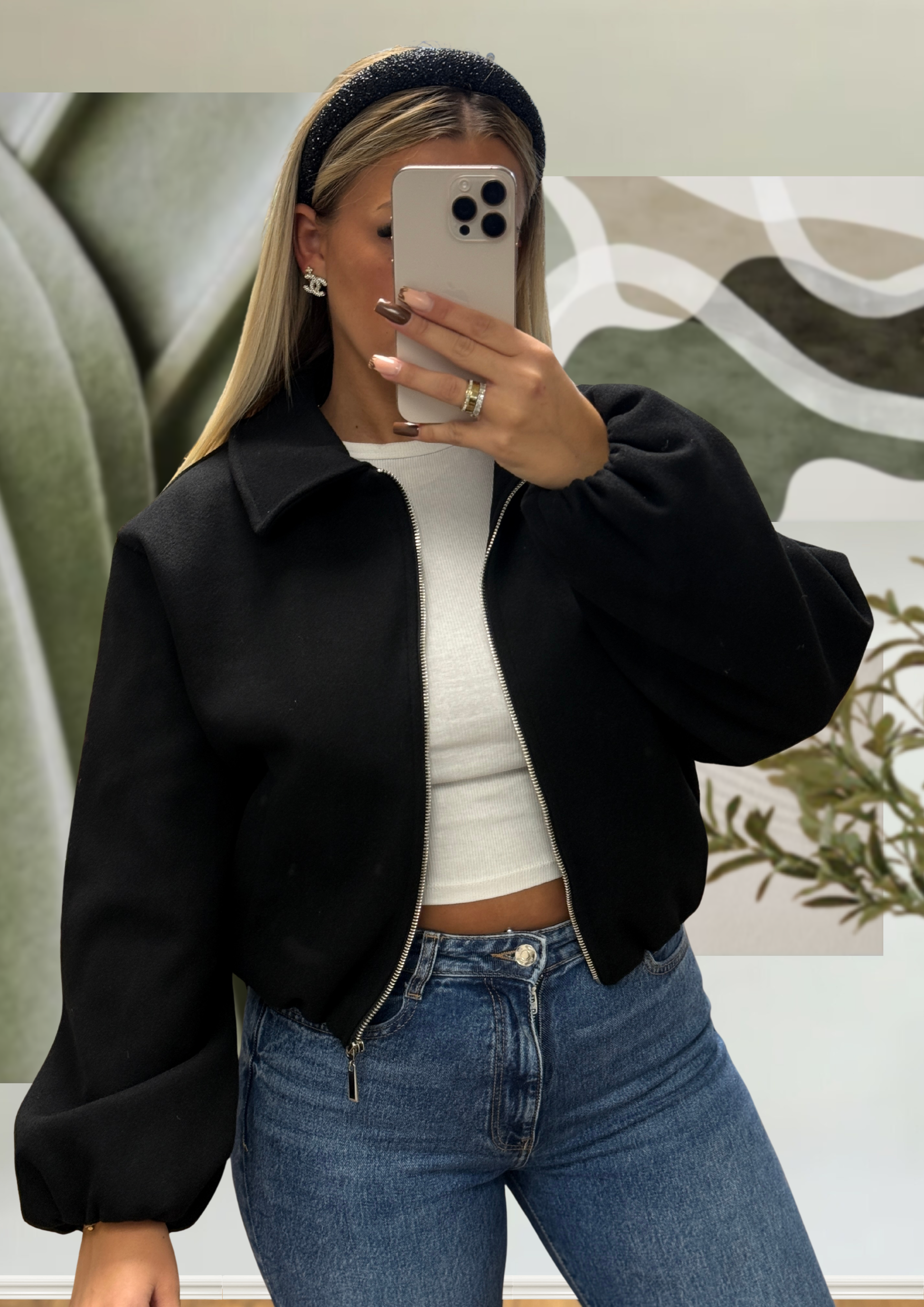 BOMBER À MANCHES BOUFFANTES