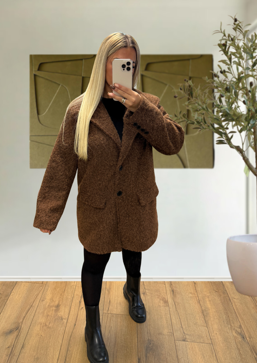 Blazer Laine bouclée Chocolat