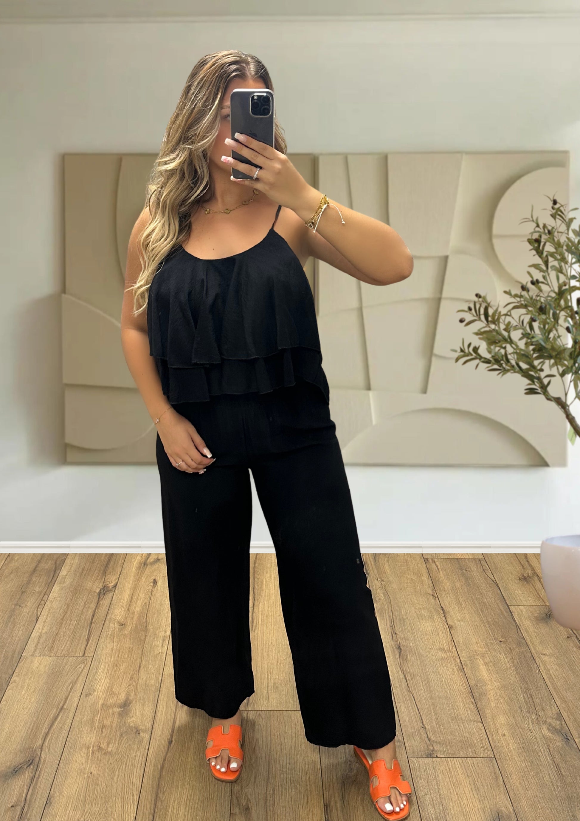 ENSEMBLE TOP A BRETELLES NOIR