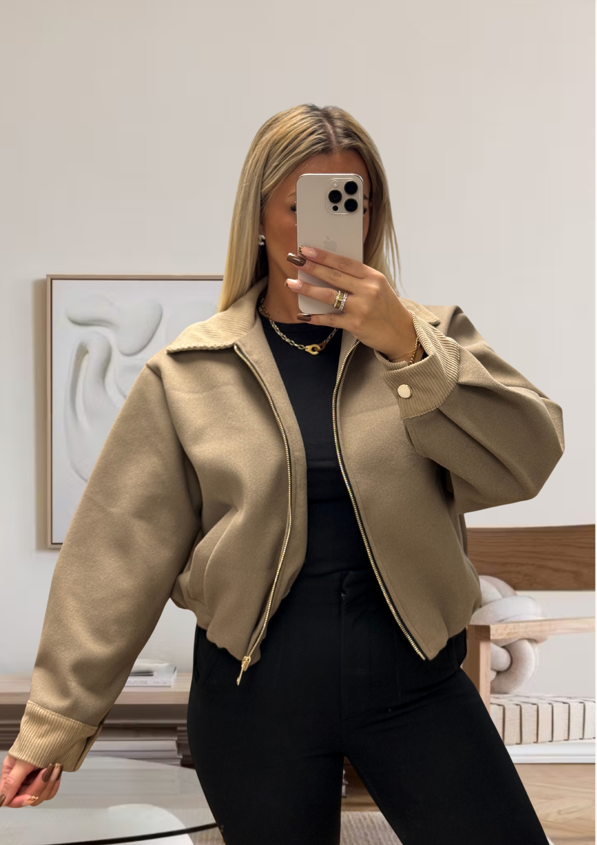 BOMBER A COL ET MANCHETTES EN VELOURS