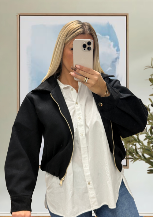 BOMBER A COL ET MANCHETTES EN VELOURS