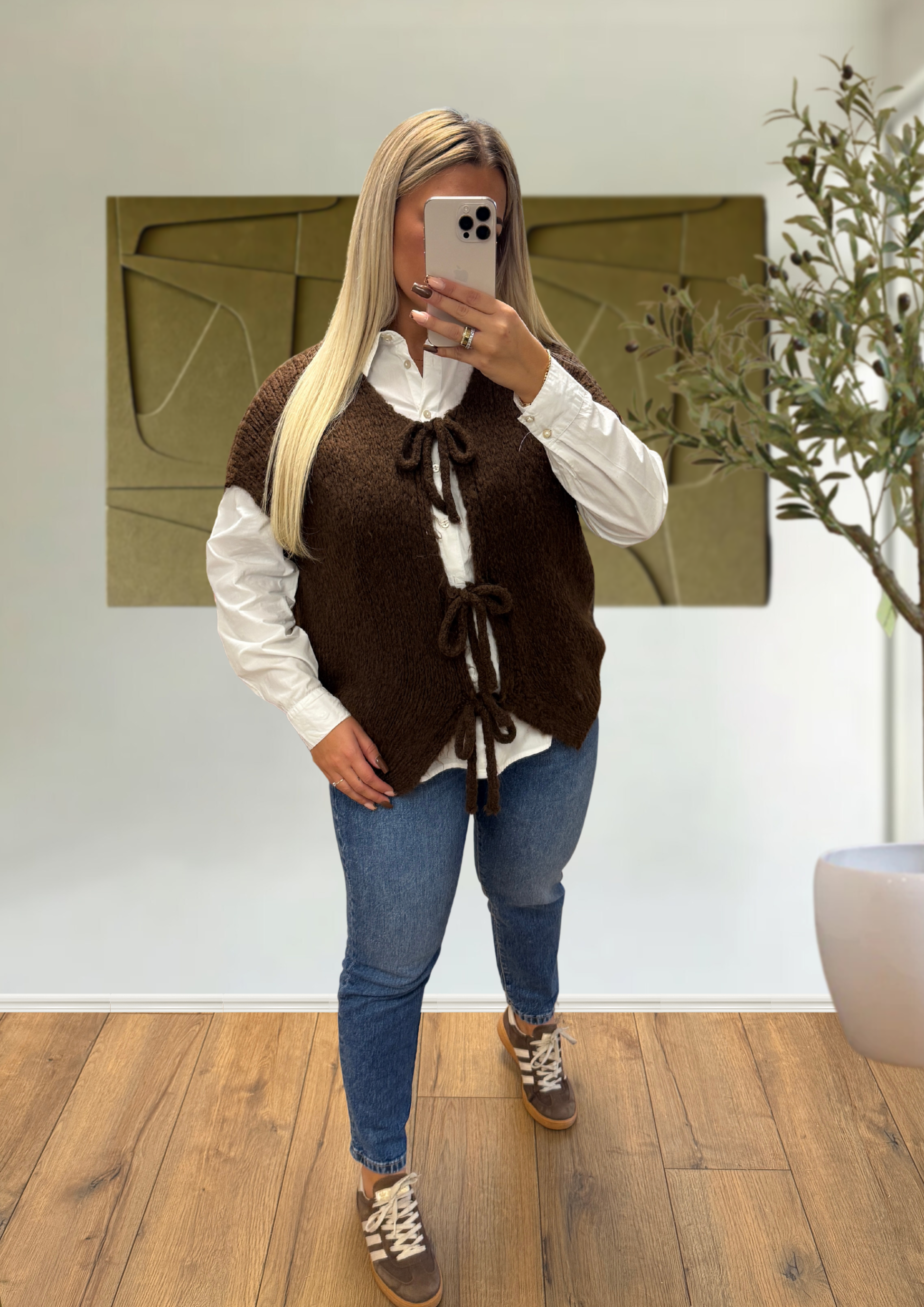 GILET À NOEUD CHOCOLAT