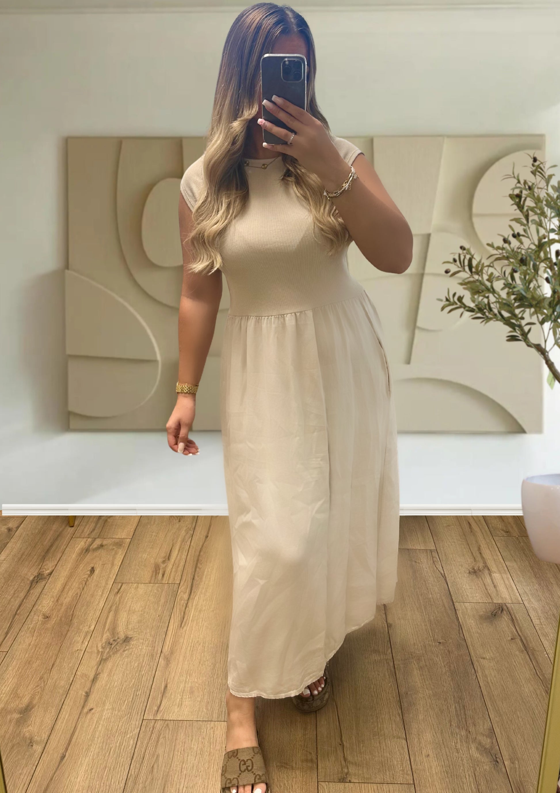 ROBE T-SHIRT BEIGE
