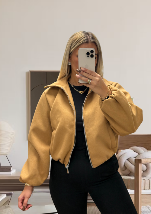 BOMBER À MANCHES BOUFFANTES